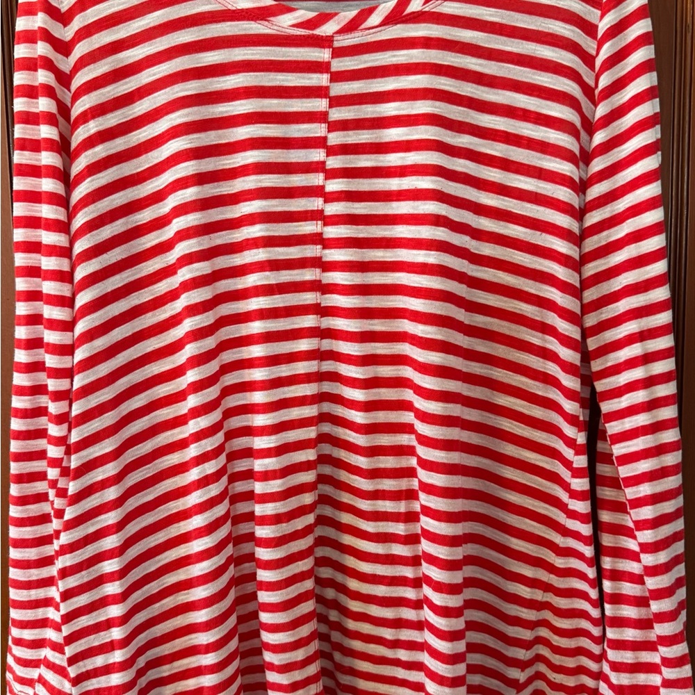 Left of Center - Red and White Striped Long Sleeve Top